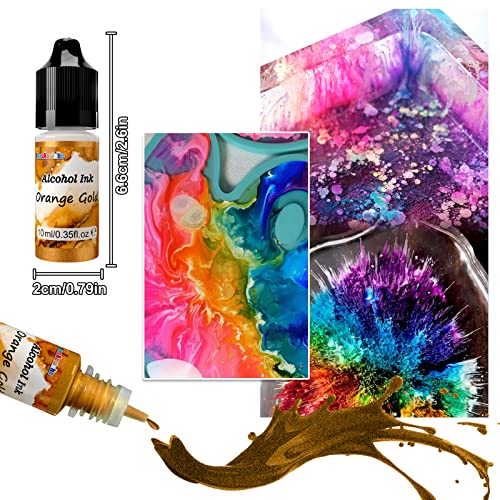 Metallic Alcohol Ink Set - 20 Metal Colors, Concentrated Alcohol-Based Ink, Epoxy Resin Paint Dye For Resin Coasters, Acrylic Painting, Tumbler Making,10Ml Each #TOP4