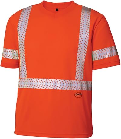Pioneer Hi Vis Safety T Shirt for Men - Reflective Tape - High-Visibility Short Sleeve T-Shirt โ Cool, Breathable, Lightweight Tee โ Orange or Yellow/Green