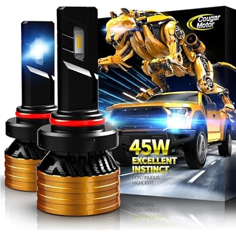 Cougar Motor 9005 HB3 Bulbs, 9005 HB3 Fog Light or Off-Road Bulbs, 6500K Xenon White, 360-Degree Adjustable Light Mode,Plug-N-Play,IP67 - Pack of 2 Cover