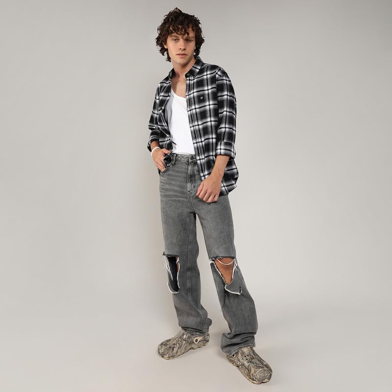 Image of CAHOOT Men's Brushed Buffalo Check Shirtfor Casual Wear | Spread Collar | Long Sleeve | Button Closure | Shirt Crafted with Comfort Fit for Everyday Wear