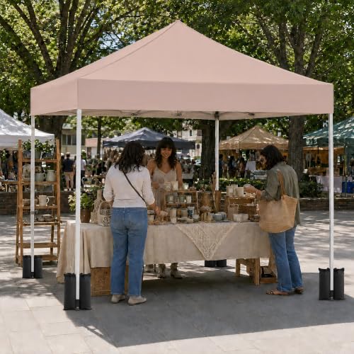 Image of 10x10 Canopy Replacement Top, Heavy Duty Pop Up Tent Cover(Top Only)(Beige)