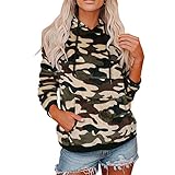 Women Long Sleeve Sweater Hoodies Casual Sweatshirt Pullover Drawstring Hooded Top with Pocket (Gree