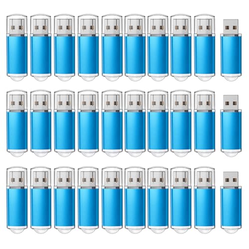 Clé USB 1Go avec capuchon rotatif en métal RAOYI bleu pack de 10
