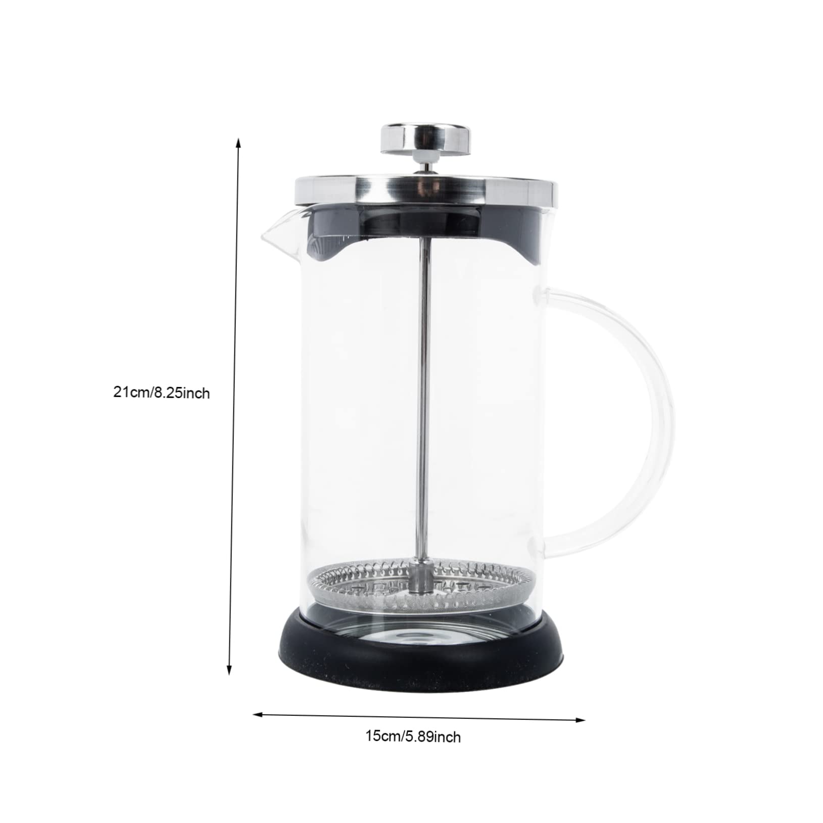 OUNONA Manual Coffee Press Pot Convenient Glass Teapot for Home Brewing Fast Milk Frother for Kitchen Office and Glass Design