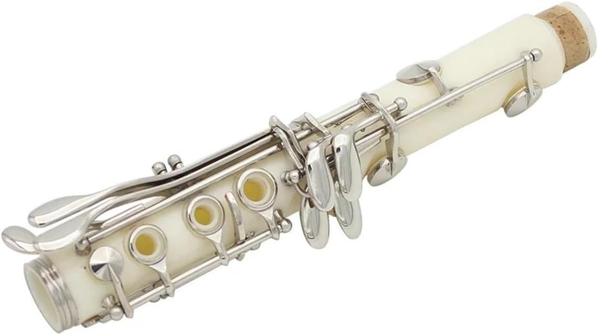 White Clarinet 17 Key Flat B ABS Silver Key Instrument(1)