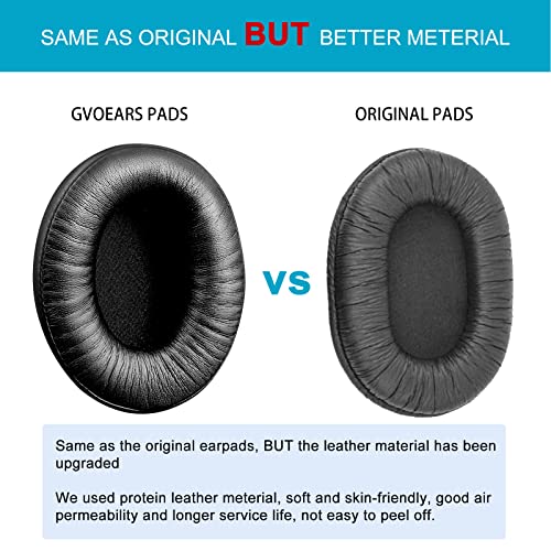 Replacement Ear Pads para Sony MDR 7506, GVOEARS Cojines de Auriculares Aislamiento de Ruido para Sony MDR V6 / MDR V7 / MDR-CD900ST con Cuero Proteico Suave y Espuma de Memoria Duradera (Negro) miniatura 3