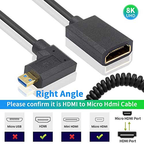 Duttek 8K 90 Degree Micro HDMI Entender Coiled Cable - Image 2