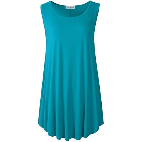 LARACE Tank Tops for Women Plus Size Sleevelss Tunic Casual Summer Clothes Swing Shirts for Leggings
