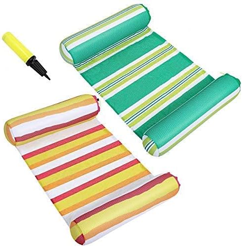 4-in-1 Hammock Inflatable Pool Float with Bonus Air Pump, Premium Swimming Pool Lounger, Multi-Purpose Pool Hammock (Saddle, Lounge Chair, Hammock, Drifter), Water Hammock Lounge