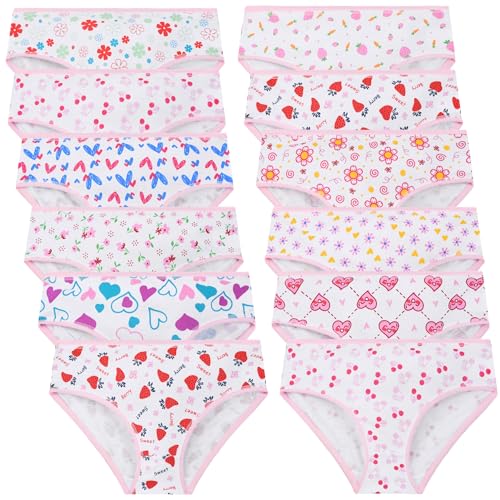 Girls Brief Kids Soft Underwear Toddler Panties Cotton Undies 12 Pack