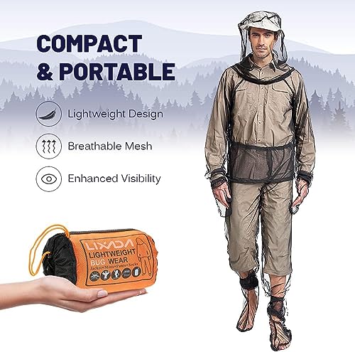 image for LIXADA Mesh Suit Set with Jacket Hood, Mitts, Socks & Storage Sack - U