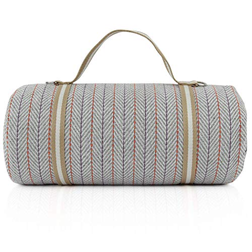 Extra Large Picnic Blanket Waterproof Beach Mat Portable Outdoor Blanket 79" x 59" Oversized Rug Thick Polyester and Cotton Twill Blanket with Stakes for Outdoor Picnics, Camping Beach Concert Grass