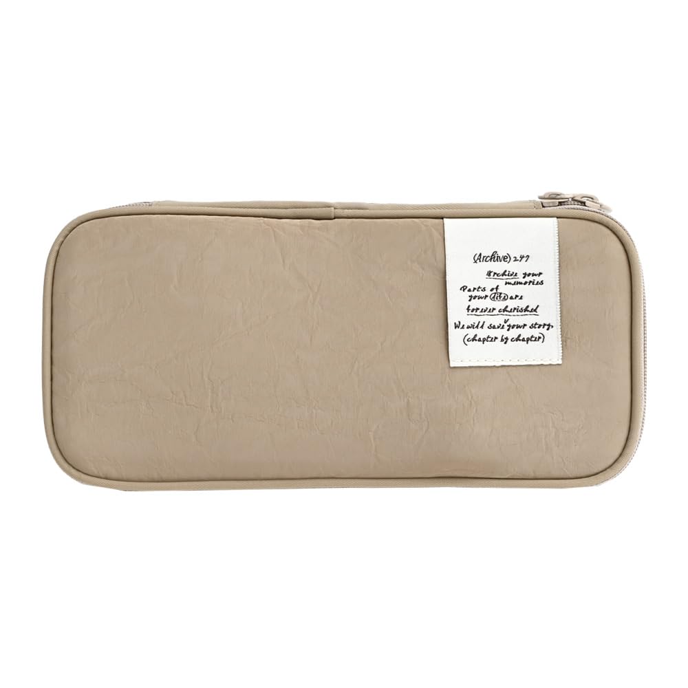 Monolike Archive 247 Standard E1 Pencil Case, Beige - Pen Pouch, Portable Pencil Bag, Office Pouch case