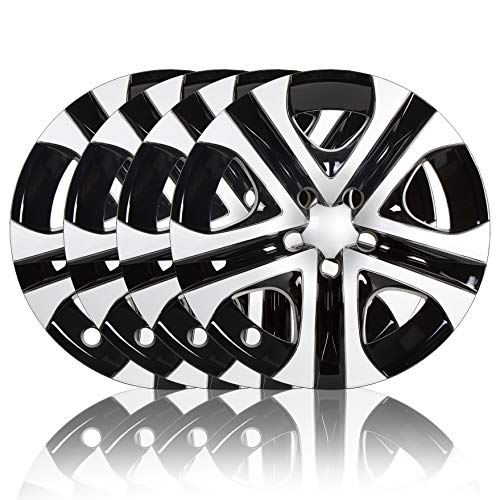 Hecasa 17" Wheel Covers Hub Caps Compatible With 2013 2014 2015 2016 2017 2018 Toyota Rav4 Le - Silver Full Rim Set Of 4 #TOP6