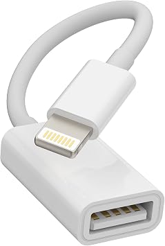 for iPhone OTG Adapter Dongle Lightning Male to USB Female Cable for iPad Air Camera Card Reader Flash Drive Mouse Keyboard Hub MIDI U Disk Compatible with 13 11 12 Pro Max Mini Xr X Xs 8 7