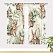 ANHOPE Rabbit Curtains - Kids Hand Drawn Cute Leaf Watercolor Woodland Bunny Print Pattern Waterproof Grommet Window Drapes for Children Toddler Nursery Baby Bedroom Playroom 2 Panels W42 x L72