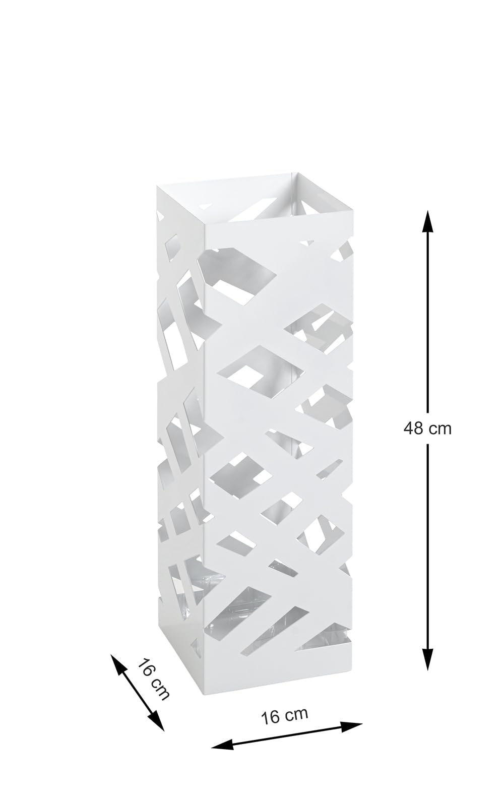HAKU Schirmständer moderner Regenschirmständer weiß, Metall - Maße: B 16 x H 48 x T 16 cm