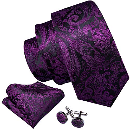 Image of Barry.Wang Men Suspender Set with Necktie Elastic Y Type Heavy Duty 6 Clips Braces Tie Handkerchief Cufflink Pin 6PCS