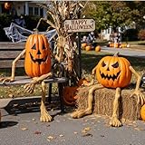 Arrowbash Set of 8 Bendable Pumpkin Arms and Legs Scary Outdoor Halloween Pumpkin Decor Spooky Vine Design Halloween Outdoor Decorations for Outside Porch Yard