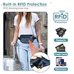 travel inspira Travel Money Belt with Slim Anti-Theft RFID Blocking Passport Holder for Travel Concealed under Clothes for Ultimate Protection of Credit Cards, Cash, Passport & Documents, Navy Blue - Image 4