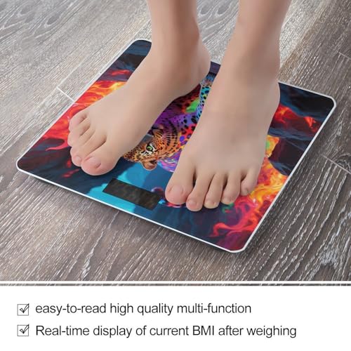 Báscula digital Colorful Leopard para baño, 400 lb miniatura 5