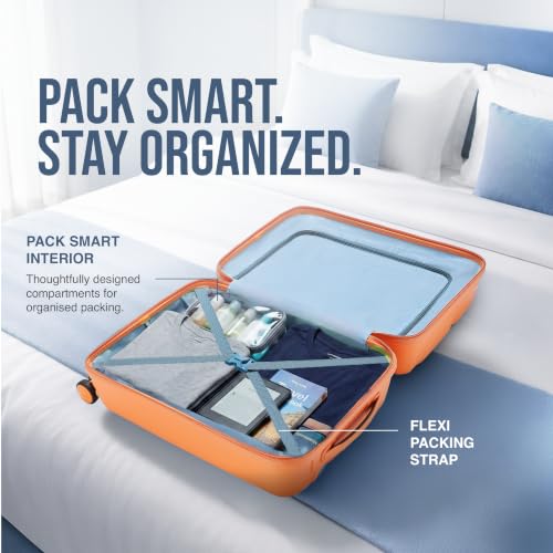 Image of American Tourister Ivy 2.0|Small Size Cabin Trolley Bag (55 cm)|360 8 Wheel Spinner Travel Luggage|Hard Case Polypropylene (PP) Suitcase|Combination Lock|Tan Orange