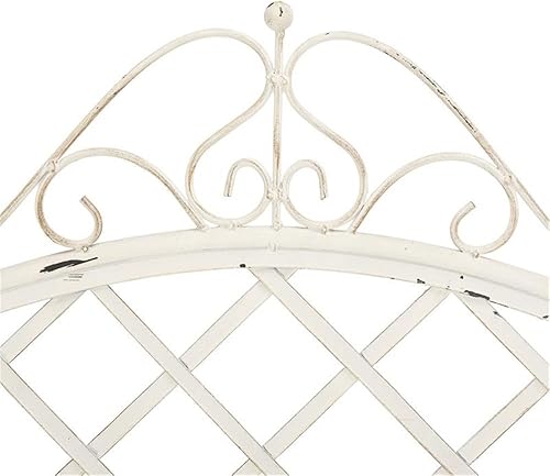 Miniatura 7 de Safavieh PAT5017A Collection Adina Banco de jardín para exteriores de hierro forjado blanco antiguo de 51.25 pulgadas