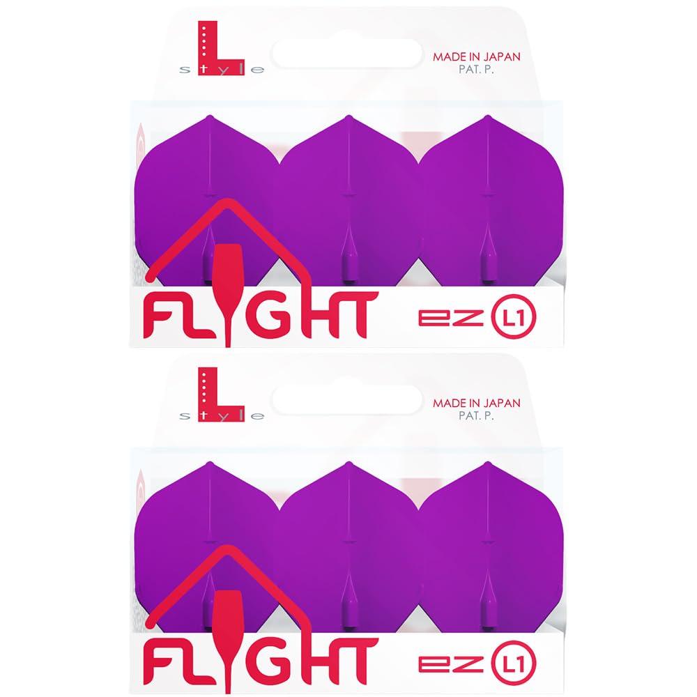 LSTYLE Dart Flights L1 EZ Standard Deep Purple | 2 Sets of 3 | for Soft & Steel Tip Darts