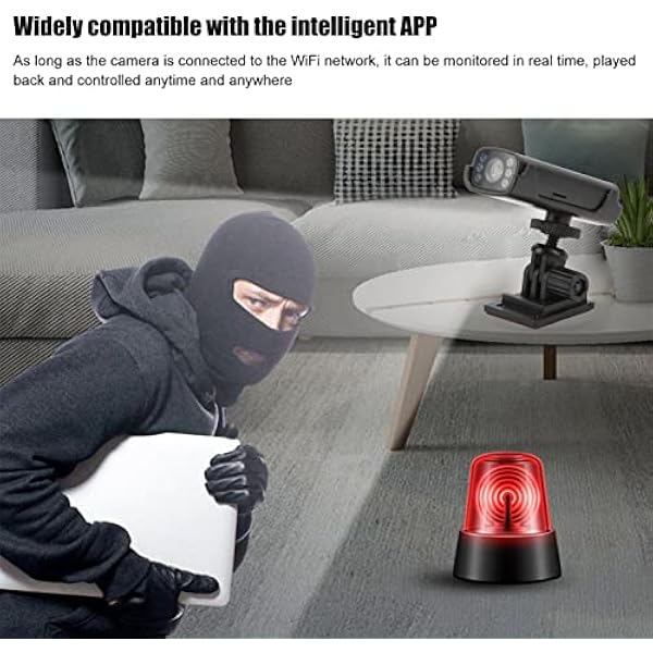 Wi-Fi Камера Безопасности, 1080P ИК Ночного Видения Мини Камера Видеорегистратор Поддержка Мобильного Обнаружения, Циклическая Видеозапись, Удаленный Монитор, Аккумулятор 500 MAh