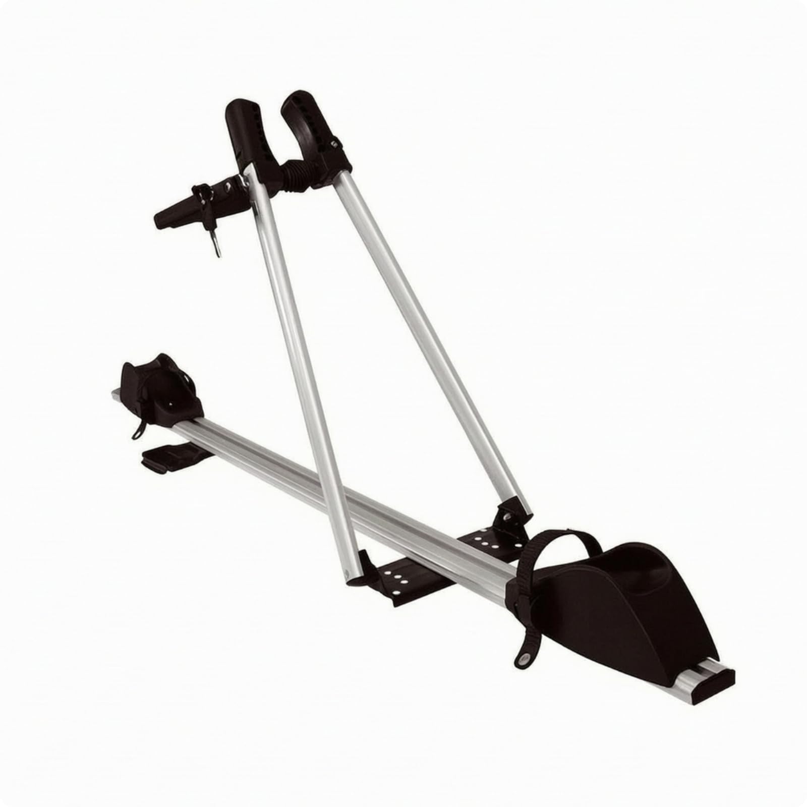 LOVIVER Portabicicletas Techo para Coche con Estructura Aluminio Ligera y Resistente con Fijaciones para Ruedas y Horquilla Acuado para Turismos con Barras Portaequipajes y Viajes Fin Semana.