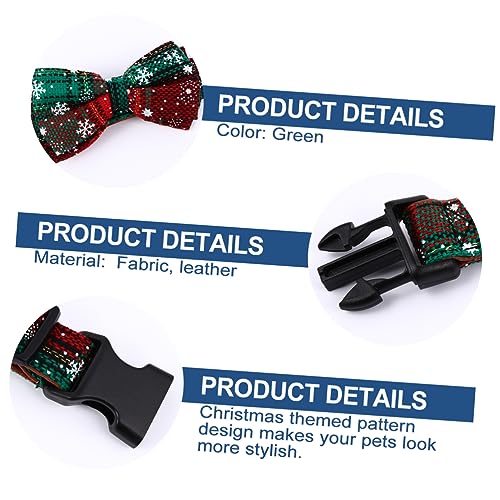 Collar ajustable de copo navideño de dos piezas con correa para perro 4