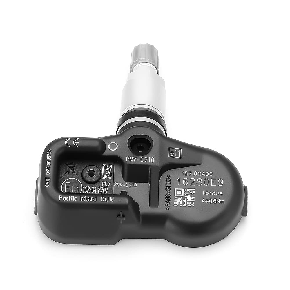 JAFYLO Auto 42607-02031 4260702031 PMV-C210 42607-02030 42607-30070, for Toyota, Avensis Auris, for RAV4, Yaris Verso TPMS Bandenspanningssensor Bandenspanningscontrolesensor(Black 4 PCS