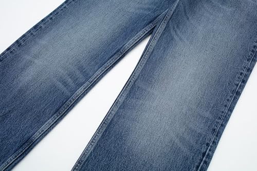 Twill Jeans for Women Straight Leg Button, Womens Wide Leg Jeans, Loose Trendy Denim Pants with Pocket4