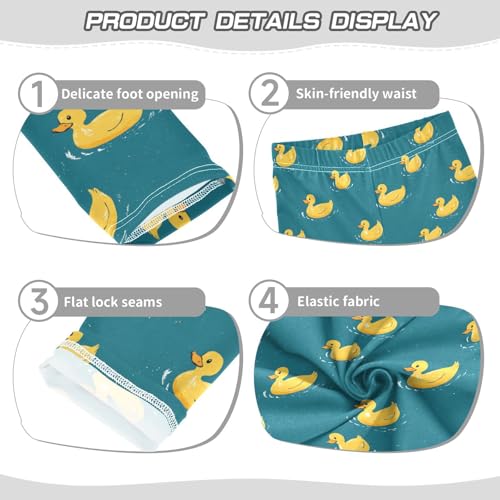 Girls Leggings Yellow Duck Teal Soft Toddler Leggings for Girls Kids Pants Size 4T-10T3