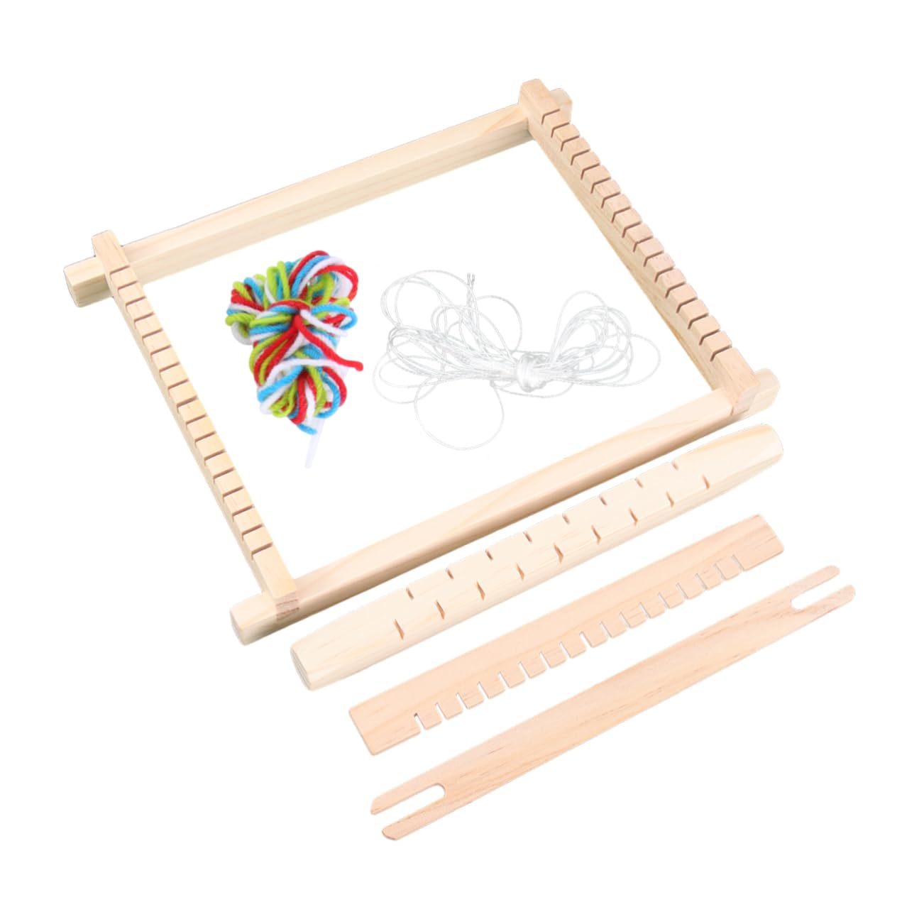 Gogogmee DIY Wooden Loom Toys for Boys and Girls Knitting Machine for Children Weaving Craft Kit