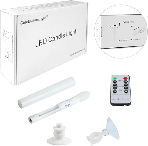 Miniatura 32 de Velas para ventana, funcionan con pilas, temporizadores remotos, luces LED sin llama, velas eléctricas con tapones extraíbles, portavelas para Base