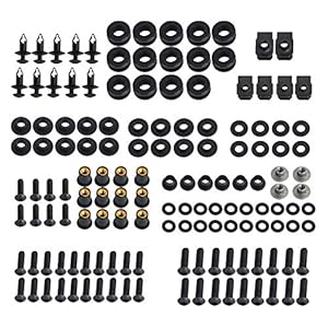 Motorcycle Fairing Bolt Kit Possbay Complete Fairing Bolts Screws Kits Fit For Honda Cbr600Rr 2003-2004 Mounting Kits Washers/Nuts/Fastenings/Clips/Grommets (Black) 7 51gsphwsfml. sl500 . ss300