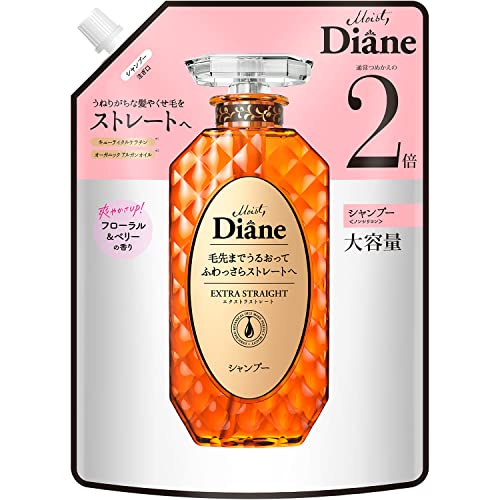 Diane Shampoo Refill Large Size Straight Floral & Berry Scent Perfect Beauty Extra Straight 660ml