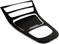 Vista 4 de YIWANG Adhesivo de plástico ABS para consola central de engranajes para Mercedes Benz Clase E W213 2021 Accesorios interiores de automóvil (negro)