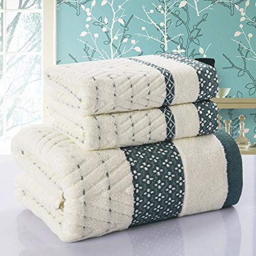 3 Pc Towel Set 1 Bath Towel 2 Face Towels Thick Sheared Soft Yarn 3D Dyed Absorbent Hotel