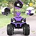 HOMGX 12V Battery Children's Beach Bike, Children's Electric Riding Toy Bike w/ 4 Wheels, LED Lights, Music, Horn, Riding All Terrain Bikes for Boys & Girls (Purple)