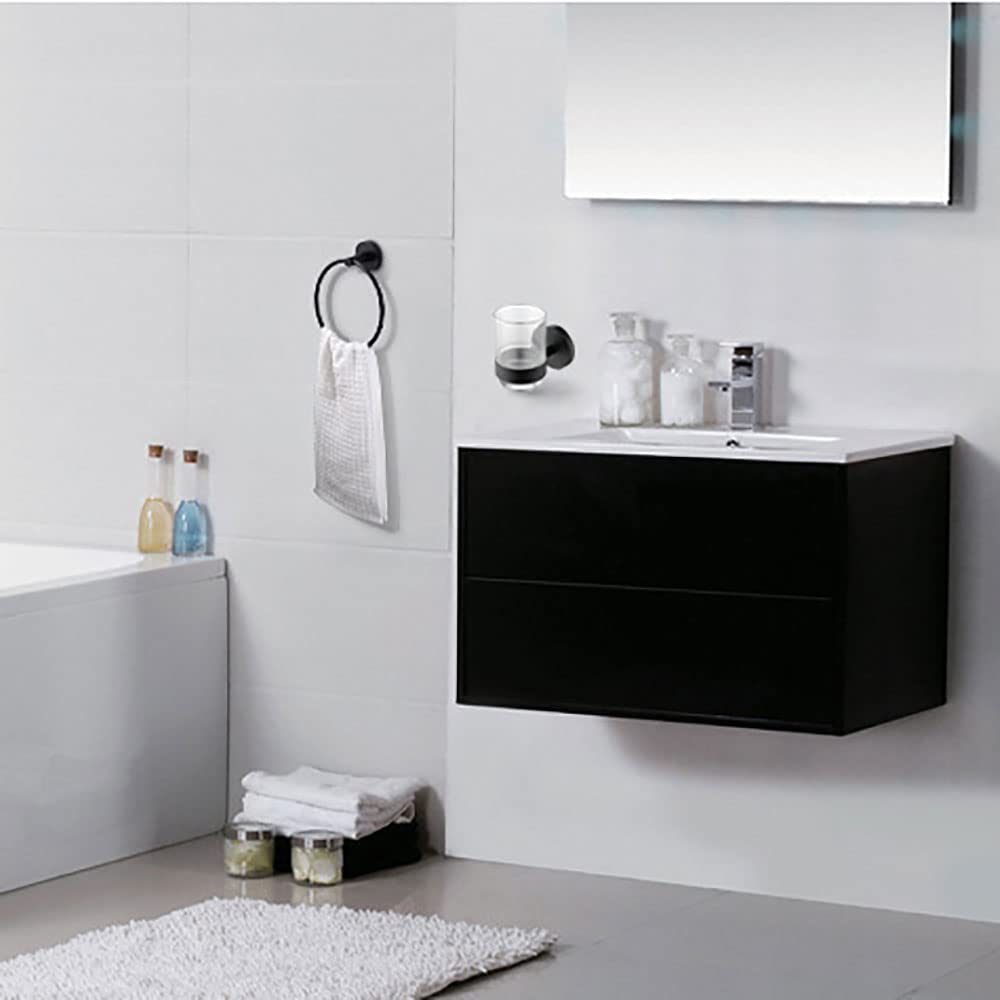 Portaspazzolino da Denti Portaspazzolino da Denti a Parete con Bicchiere in Vetro, for Bagno e lavabo, Viti di Fissaggio nascoste