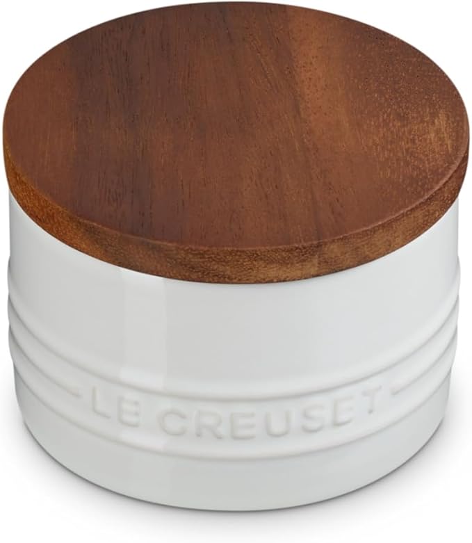 Le Creuset Signature Salt Cellar and Storage Canister with Wood