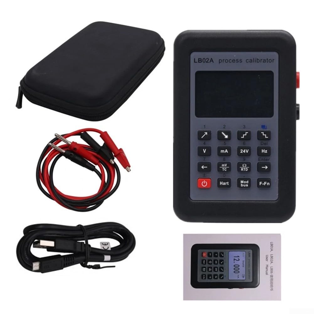 LB02A Calibrador de proceso para frecuencia PT100 TC mV mA 4-20mA 0-10V Generador de señal con función de termopar, instrumento electrónico de medición de alta precisión para pruebas industriales
