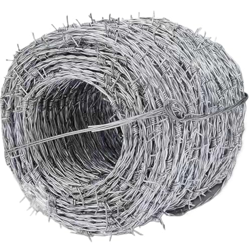 Stainless Steel Razor Wire, 4-Point Barbed Wire Fencing, Durable Double Strand Security Wire (30m) for High-Security Perimeter Protection