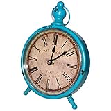 SOPORTE DE METAL: El reloj tiene en la parte trasera un soporte de metal que puede ser plegado. Coloque el reloj en su tocador, mesa, escritorio, chimenea, repisa, encimera y más. El soporte es seguro, así que el reloj no se caerá. Muestre este reloj en su hogar.