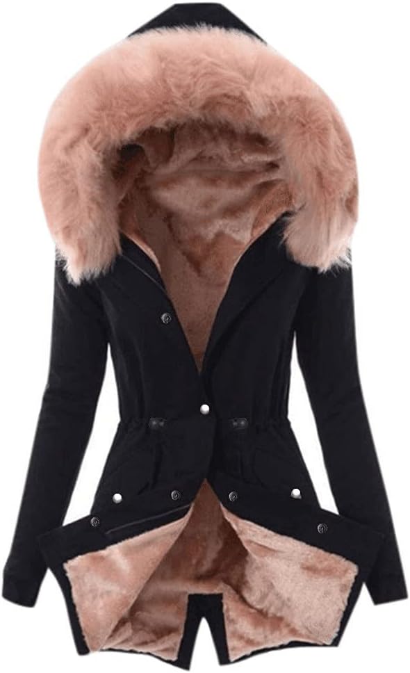 ADHOWBEW Winter Coats for Women 2023 Plus Size Fashion Dressy Fleece Lined Warm Coats Jackets