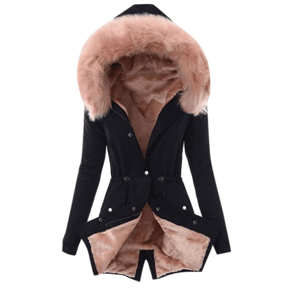 ADHOWBEW Winter Coats for Women 2023 Plus Size Fashion Dressy Fleece Lined Warm Coats Jackets