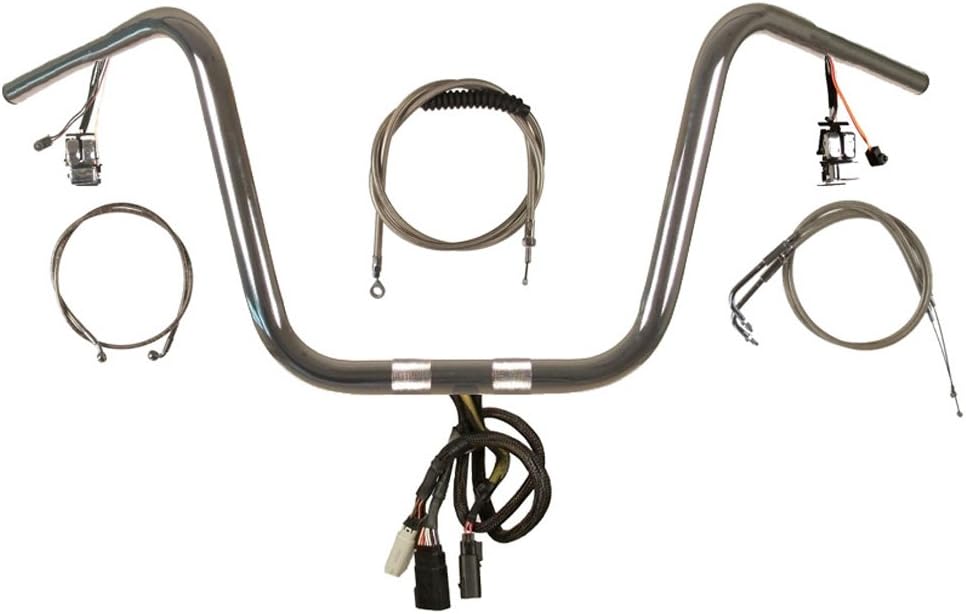 1 1/4" Chrome 14" PreWired Ape Hanger Handlebar PKit for