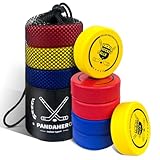 Pandahero Soft Foam Hockey Pucks Gifts for Kids - Set of 6 Indoor Knee Hockey Pucks - Toddler Stocking Stuffers - Ideal Hockey Gifts for Boys 8-12